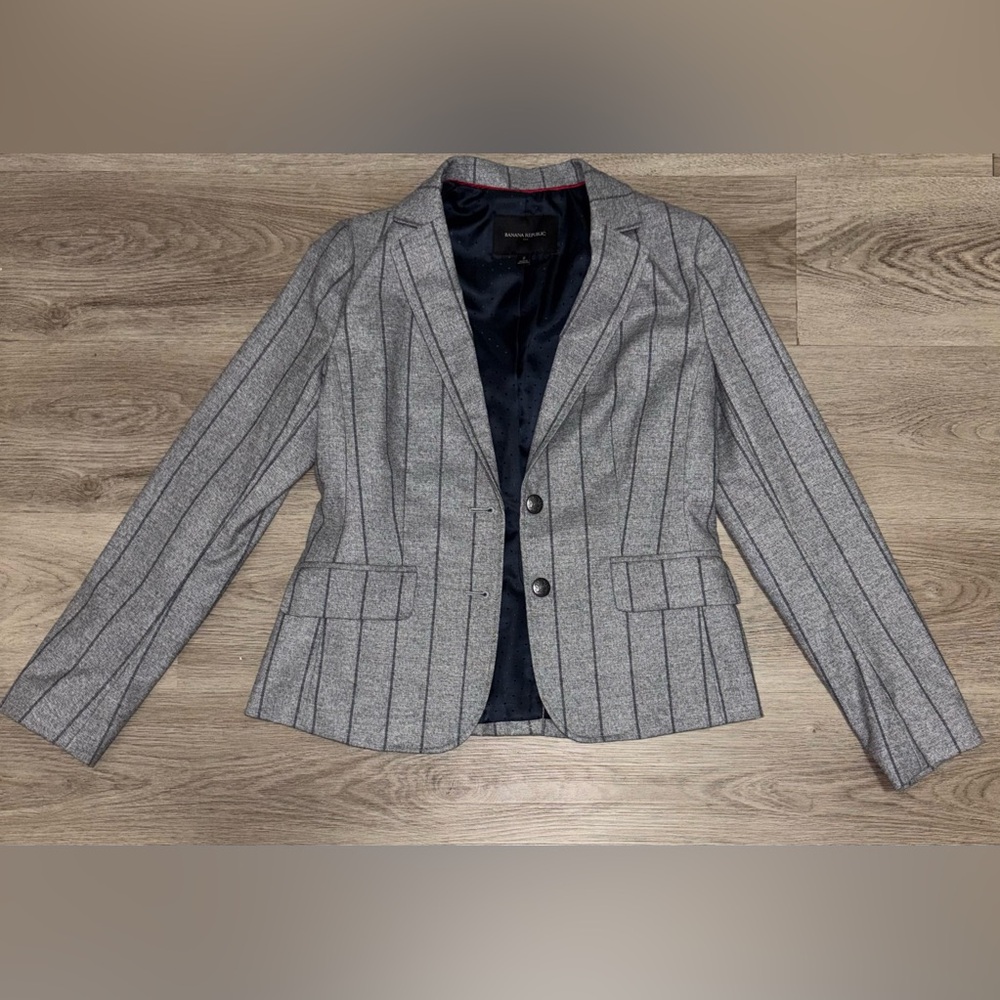 Banana Republic Charcoal Pinstripe Blazer